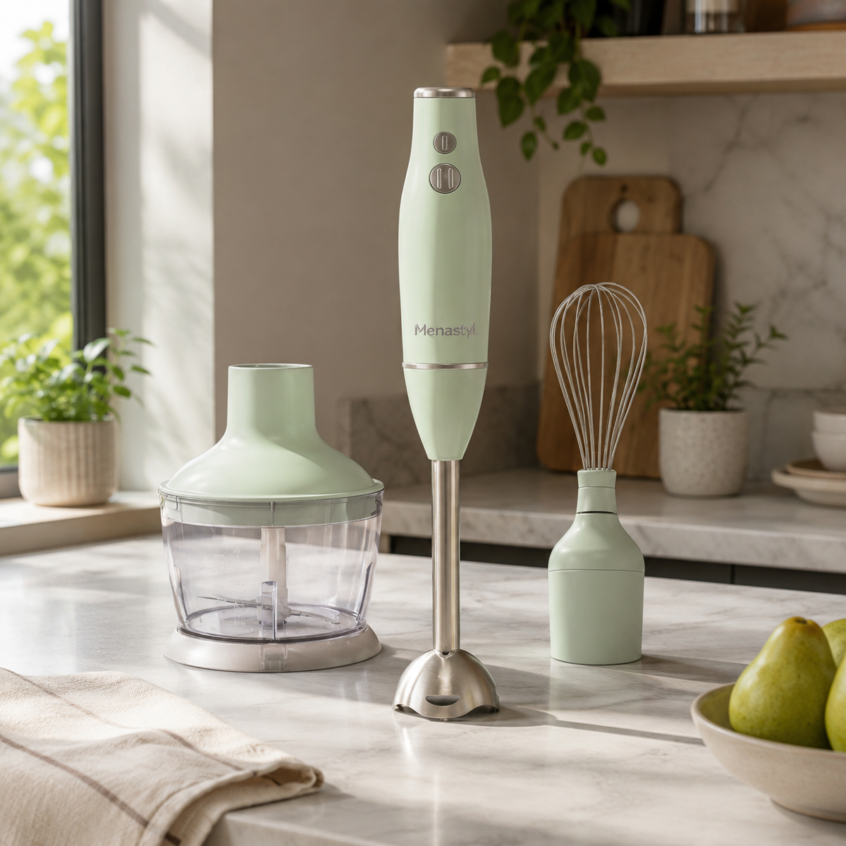 Retro - Multifunktionsblender 3-i-1 - Plastik og rustfrit stål