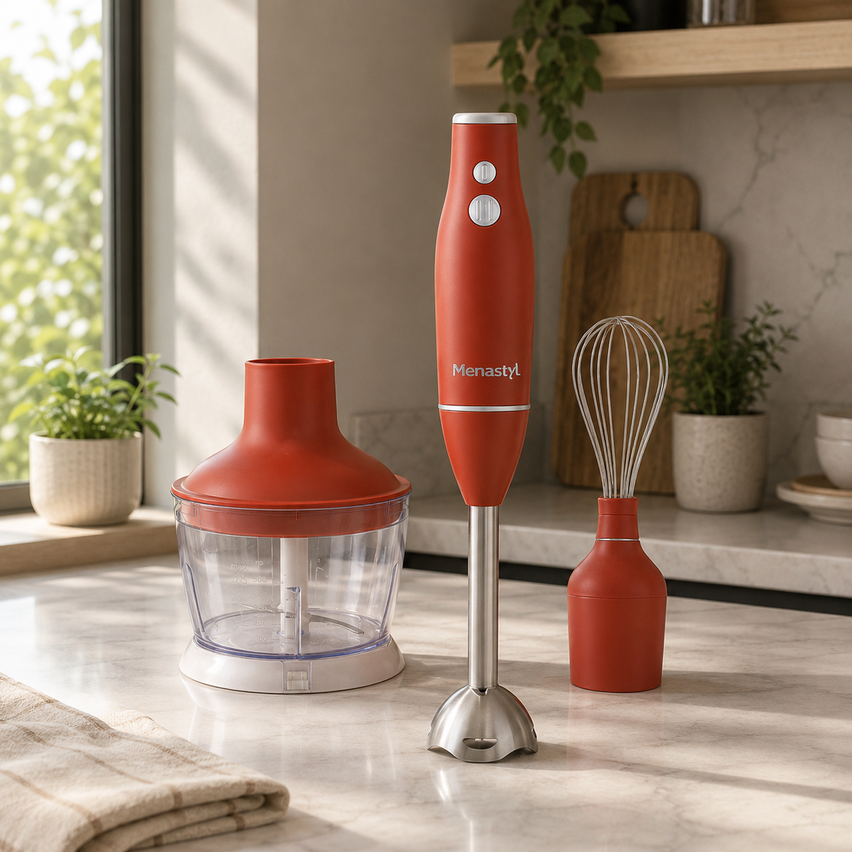 Retro - Multifunktionsblender 3-i-1 - Plastik og rustfrit stål