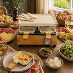 Macchina Per Raclette 4 Persone - Alluminio E Bambù