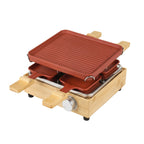 Macchina Per Raclette 4 Persone - Alluminio E Bambù