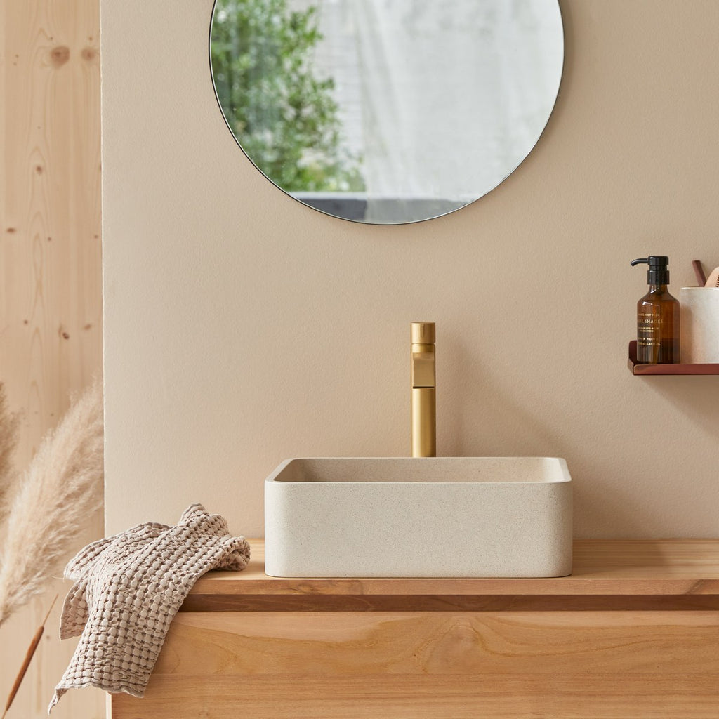 Thaïs - Vasque Carrée - Terrazzo - Beige