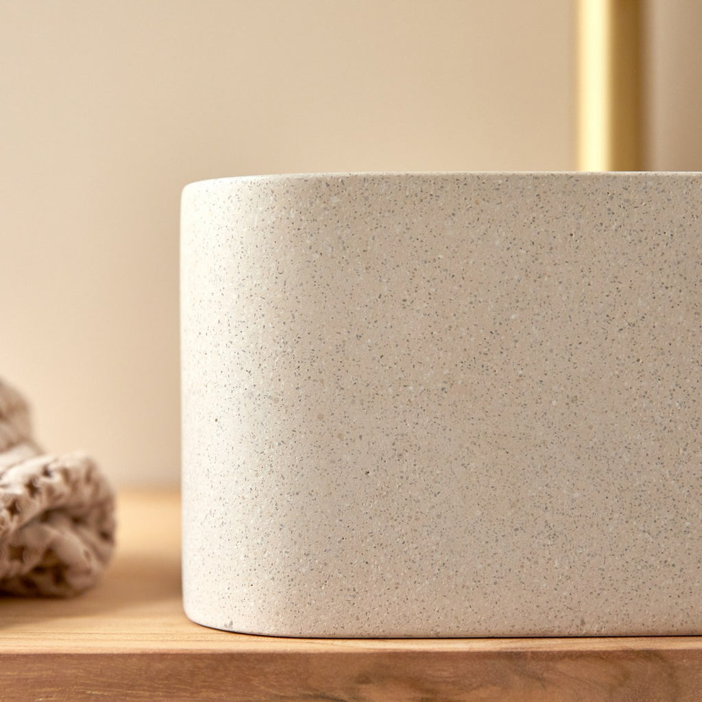 Thaïs - Vasque Carrée - Terrazzo - Beige