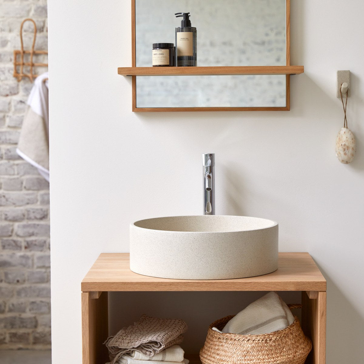 Gina - Vasque Ronde En Terrazzo - Beige