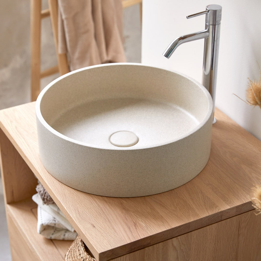 Gina - Vasque Ronde En Terrazzo - Beige