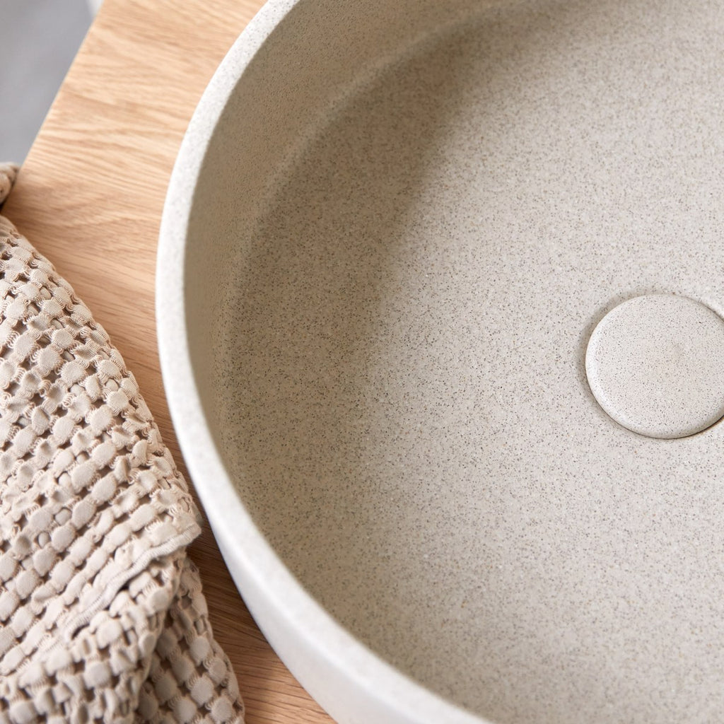 Gina - Vasque Ronde En Terrazzo - Beige