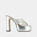 Mules Jackie Rafia/Metalizado - Plateado