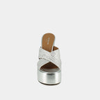 Mules Jackie Rafia/Metalizado - Plateado