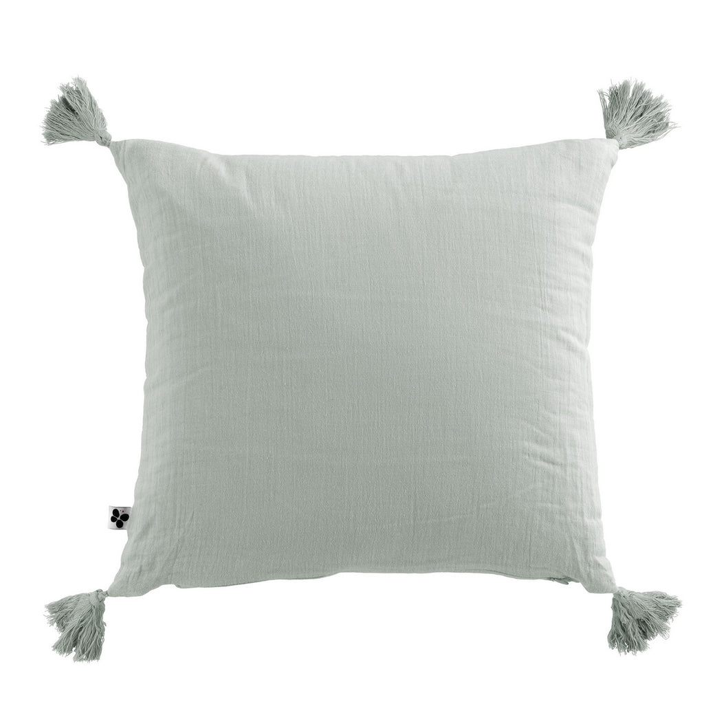 Gaïa - Coussin Déhoussable - Double Gaze De Coton Unie - Eucalyptus
