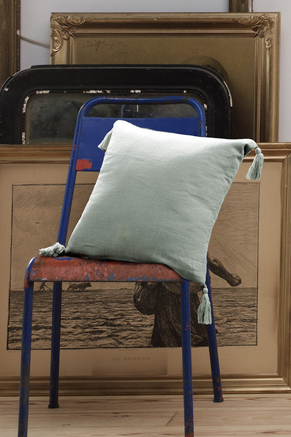 Gaïa - Coussin Déhoussable - Double Gaze De Coton Unie - Eucalyptus
