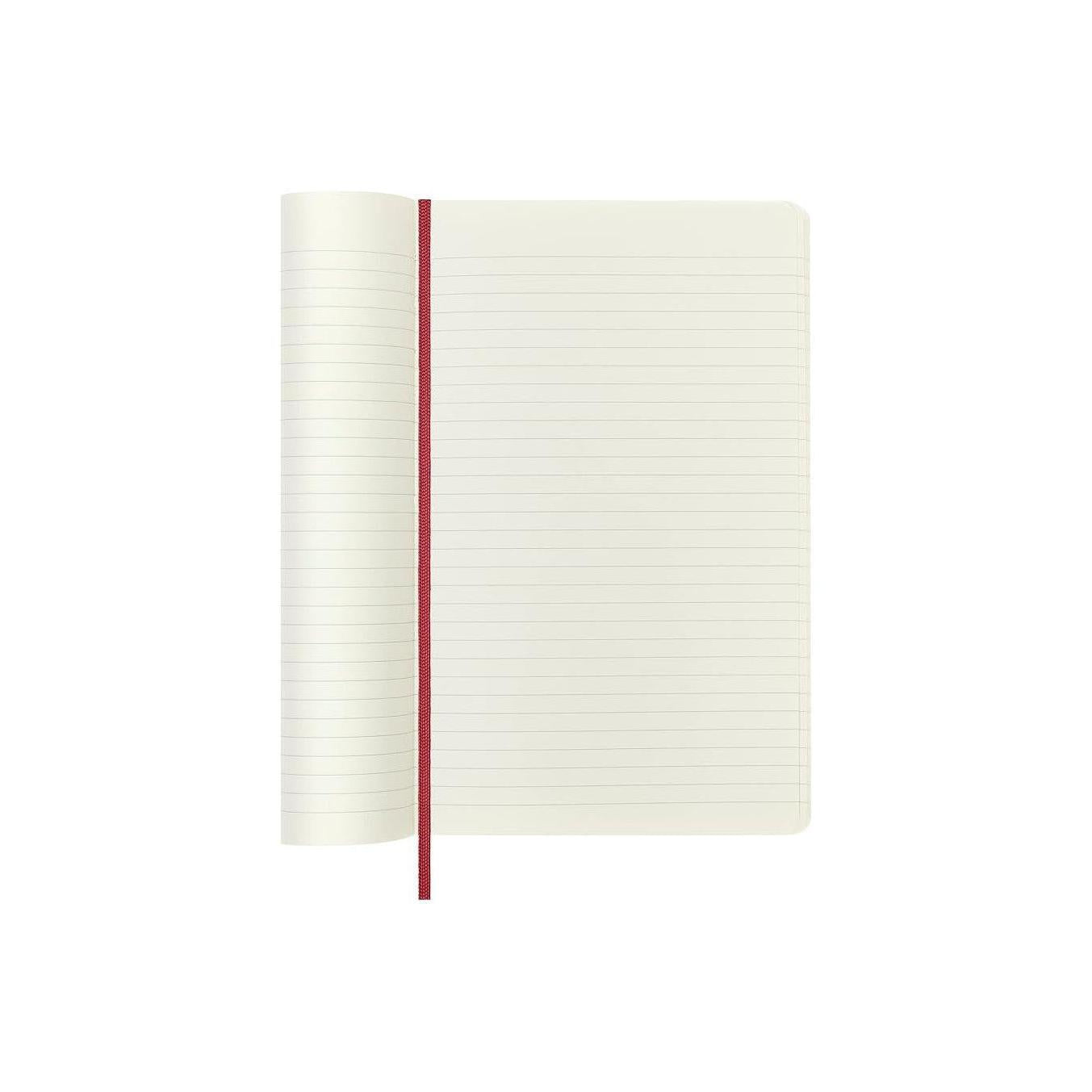 Carnet Textile Large 13X21 - Pages Lignées - Rouge Bordeaux