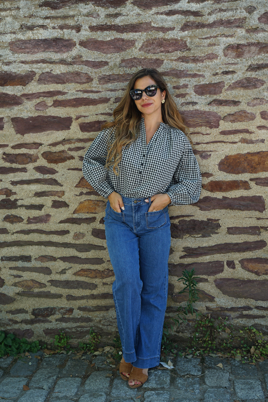 Blouse Vichy Noire Clothilde