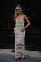Vestido Crochet Mélissa - Beige