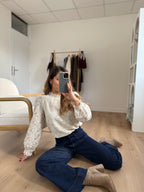 Blusa Alma Crudo De Encaje