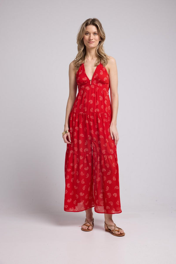 Vestido Largo de Tirantes - Bandana Roja
