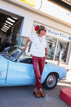 Pantalón Brune de vinilo rojo