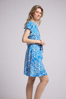 Robe Courte Manches Courtes - Inka Bleu