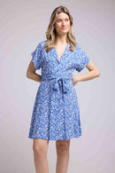 Robe Courte Manches Courtes - Bleu