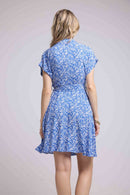 Robe Courte Manches Courtes - Bleu