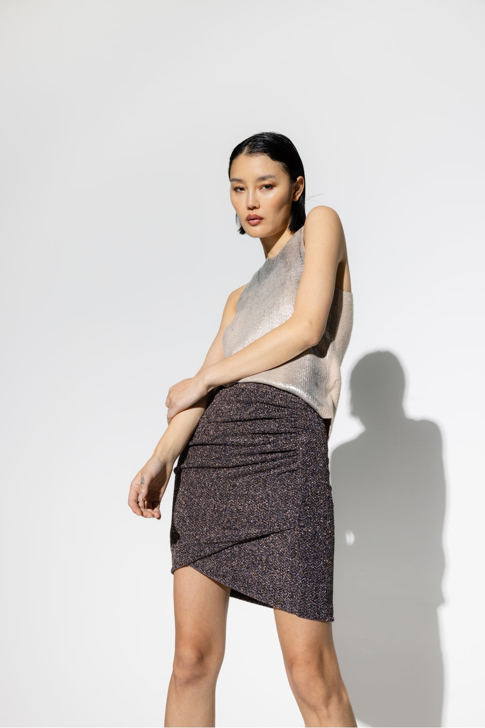The Harry Lurex Blue Mini Skirt