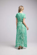 Robe Long Manches Courtes - Print Vert