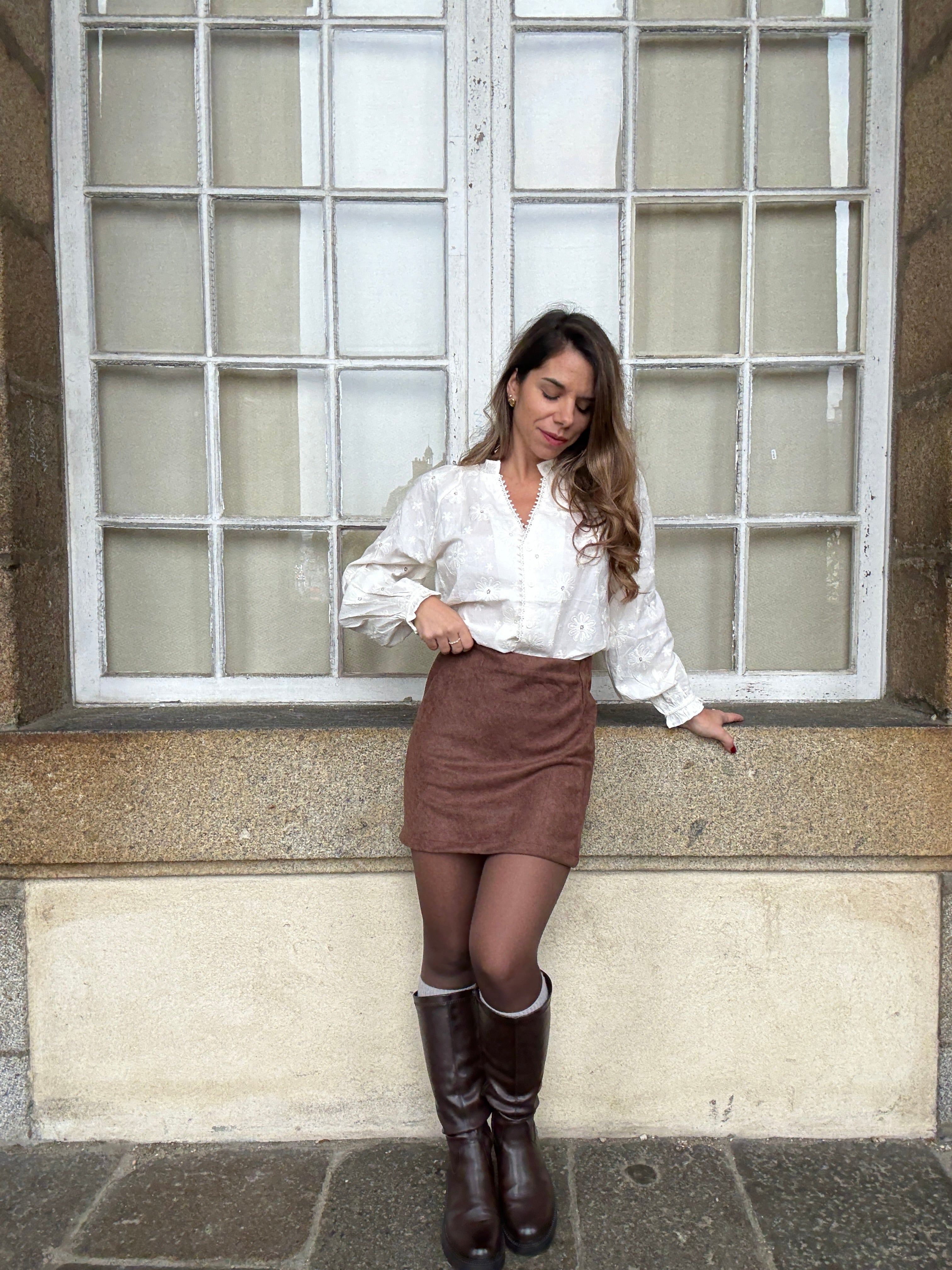 Irène faux suede skirt