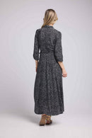 Vestido largo de manga larga - Negro