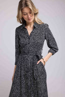 Vestido largo de manga larga - Negro