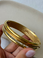 Lanvin Vintage Bracelet - Gold Bangle and Rhinestones