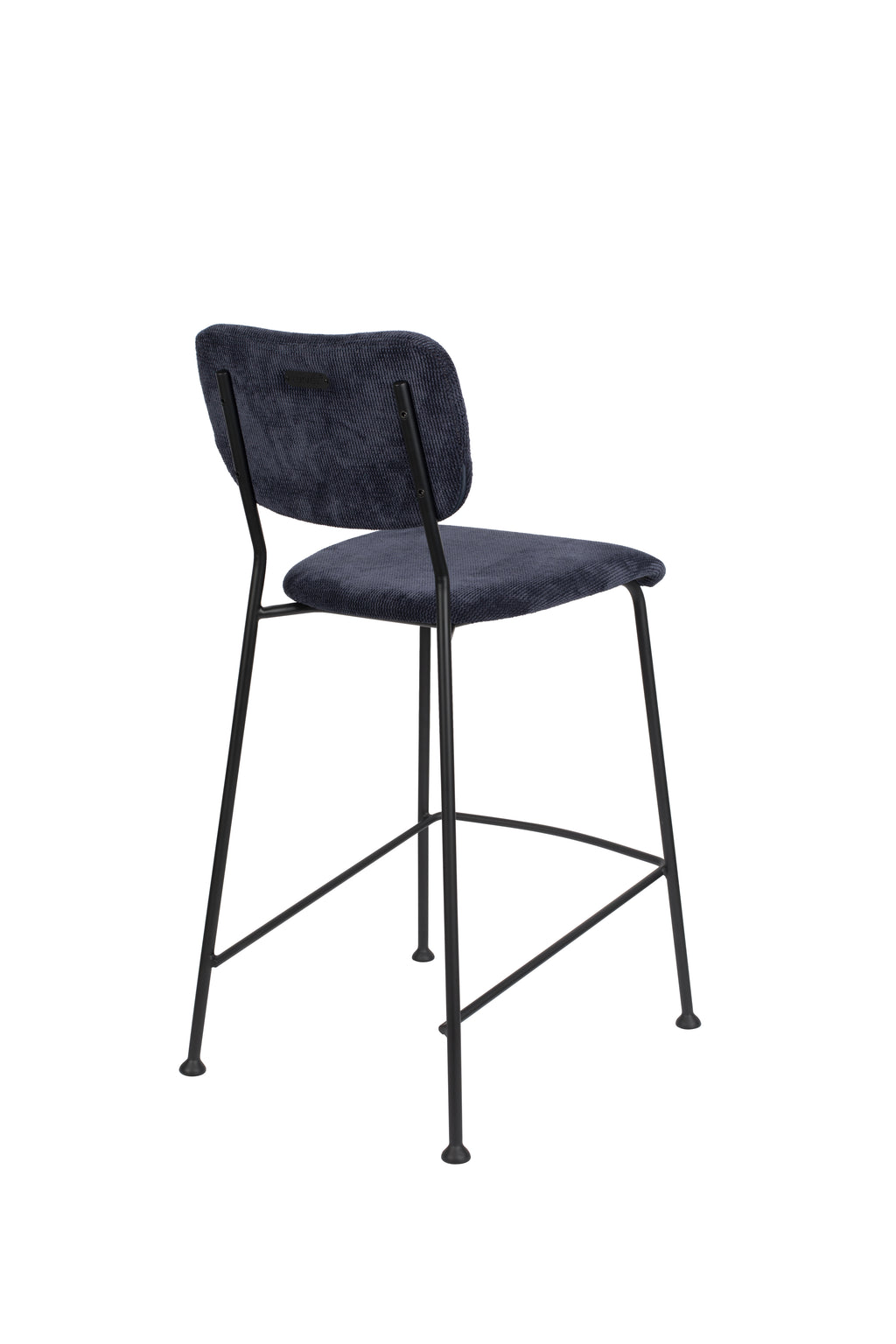Benson 64,5 cm - Juego de 2 taburetes de bar y mostrador - Tela - Azul oscuro