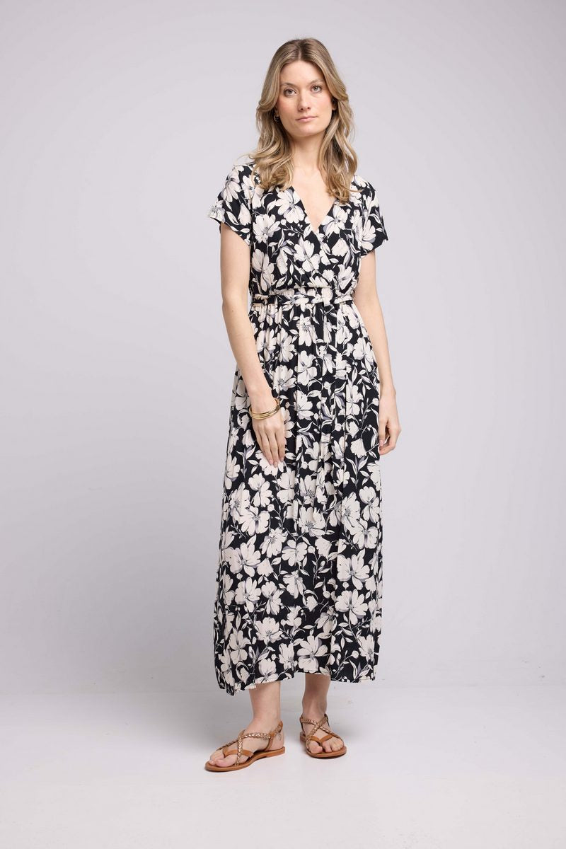 Long Short Sleeve Dress - Black