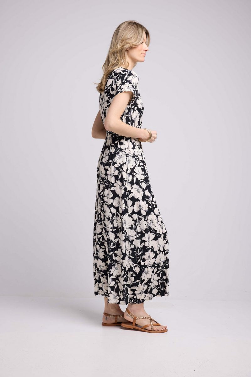 Long Short Sleeve Dress - Black