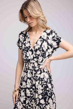 Long Short Sleeve Dress - Black