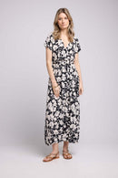 Robe Longue Manches Courtes - Noir