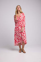 Robe Longue Manches Longues - Rouge