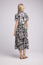 Long Short Sleeve Dress - Black