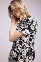 Long Short Sleeve Dress - Black