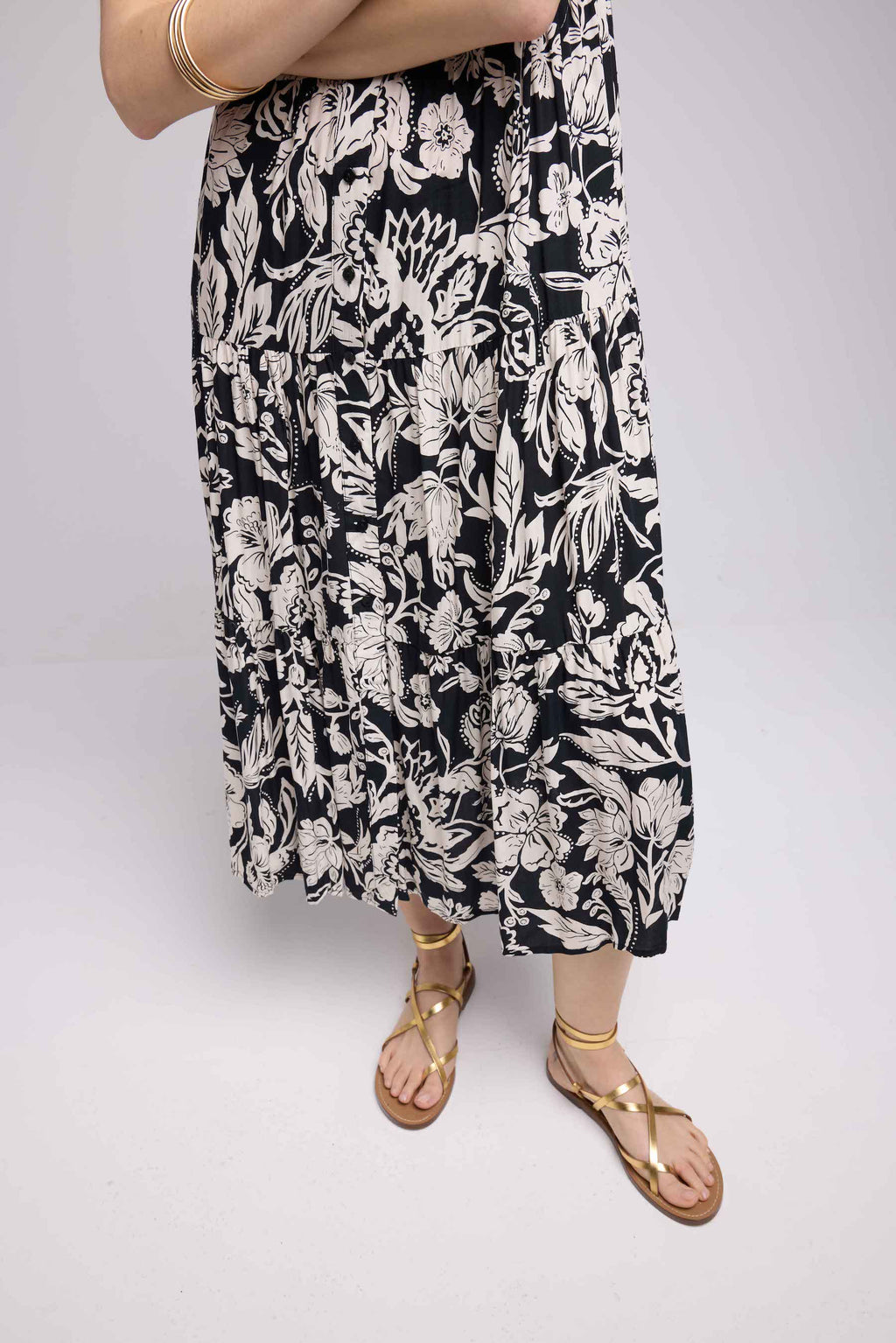 Long Short Sleeve Dress - Black