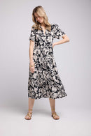 Robe Longue Manches Courtes - Noir
