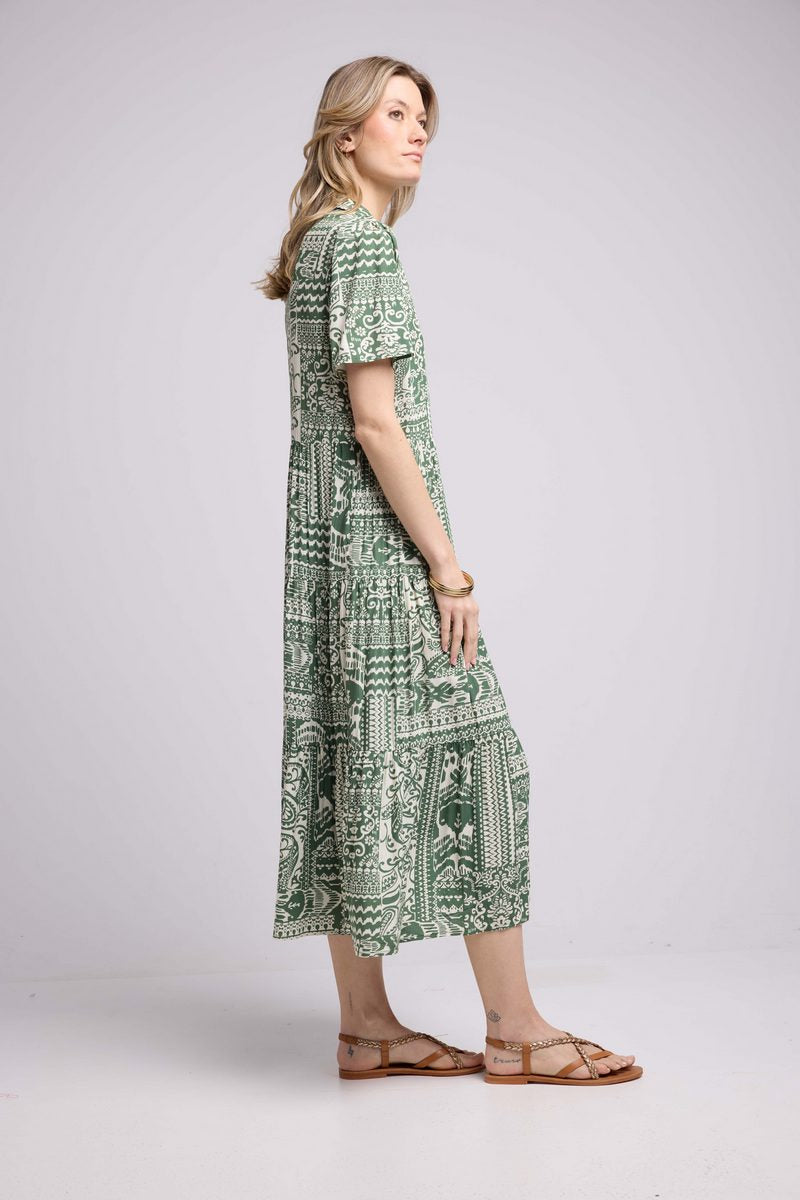 Long Short Sleeve Dress - Khaki