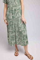 Robe Longue Manches Courtes - Khaki