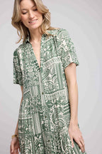 Long Short Sleeve Dress - Khaki