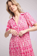 Robe Longue Manches Courtes - Rose