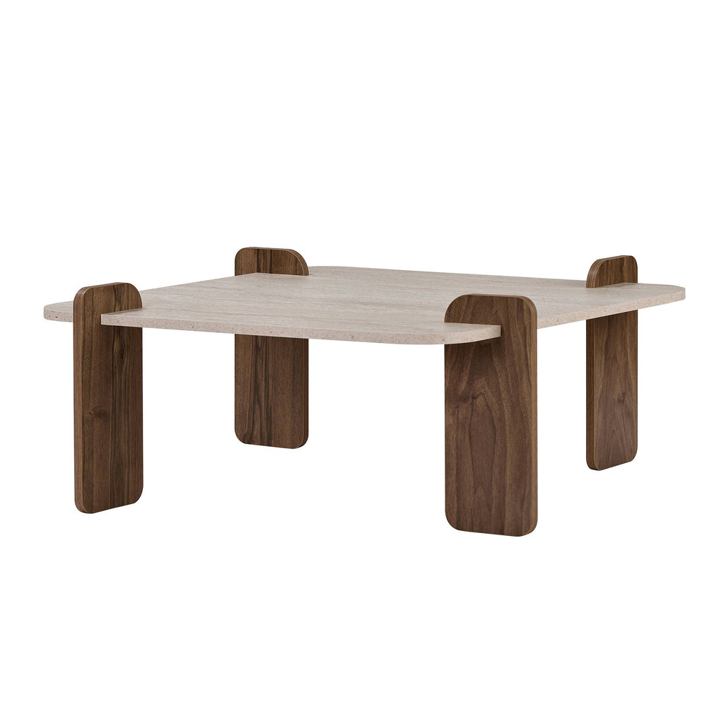 Marais Coffee Tables - Travertine / Walnut