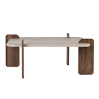 Marais Coffee Tables - Travertine / Walnut