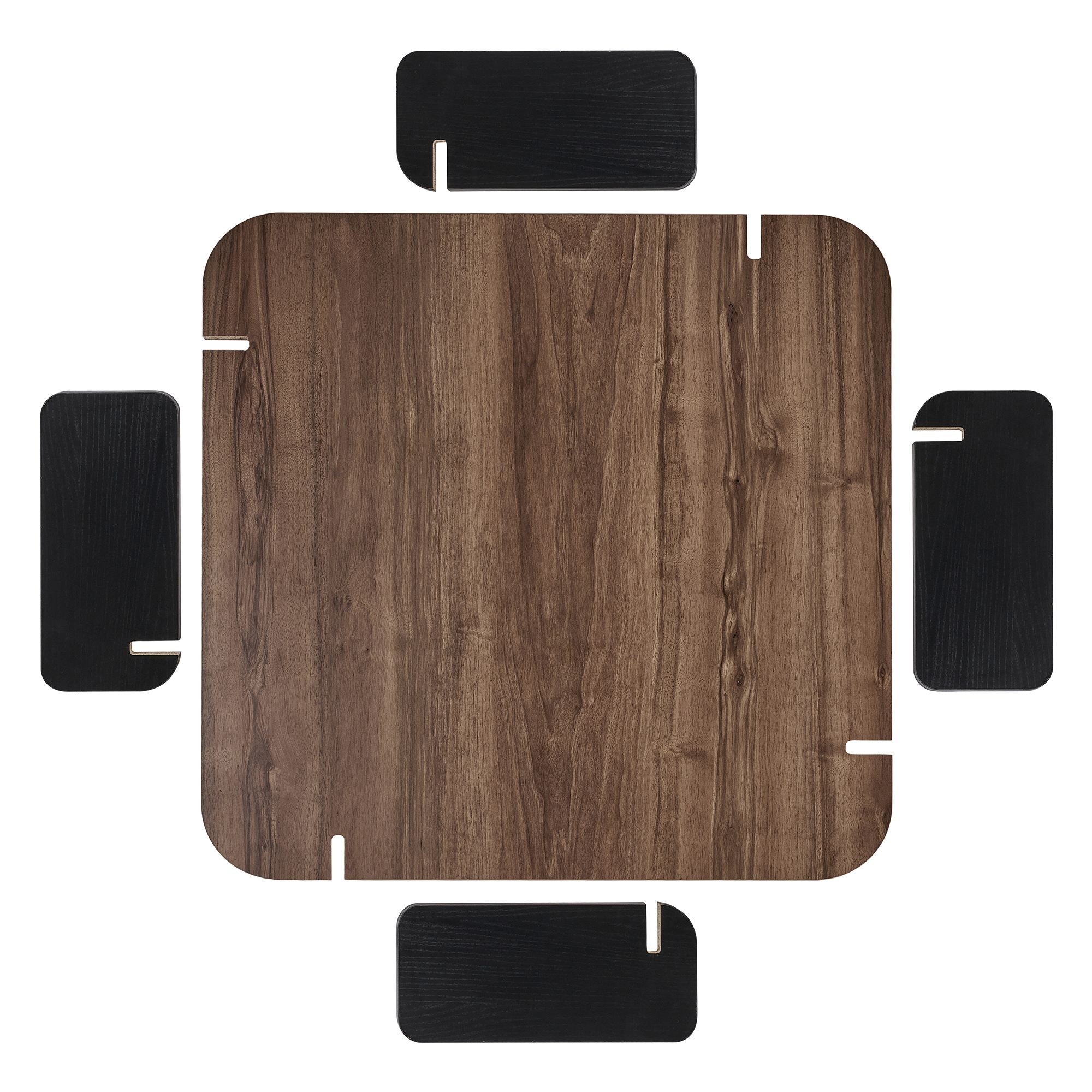 Marais Coffee Tables - Walnut / Black Wood
