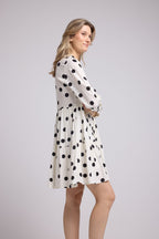 Short Long Sleeve Dress - White
