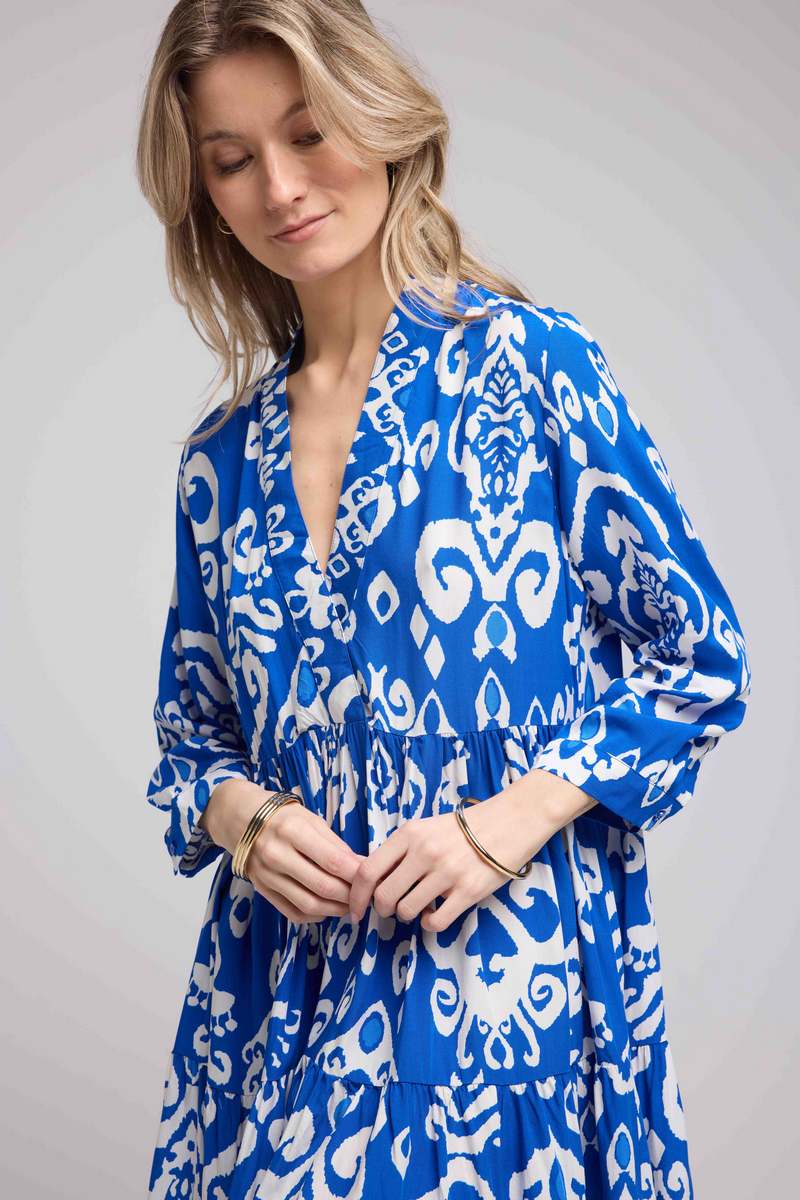Short Long Sleeve Dress - Inka Blue