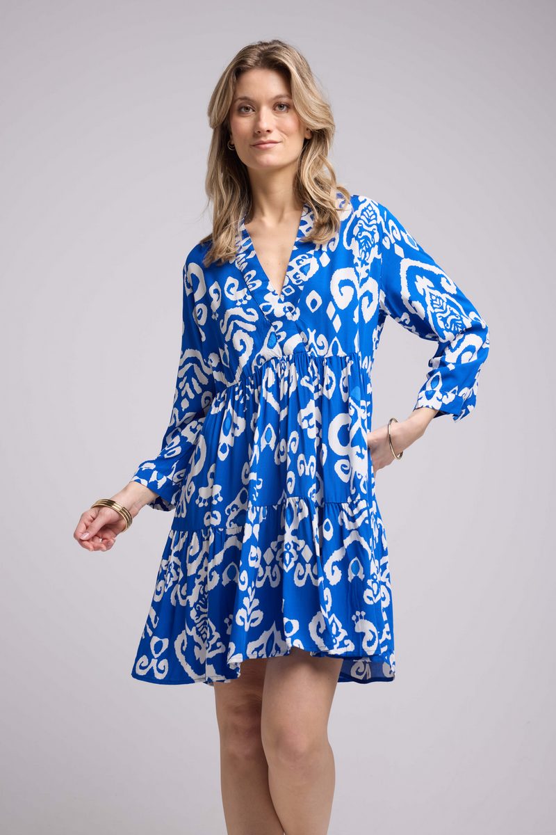 Short Long Sleeve Dress - Inka Blue