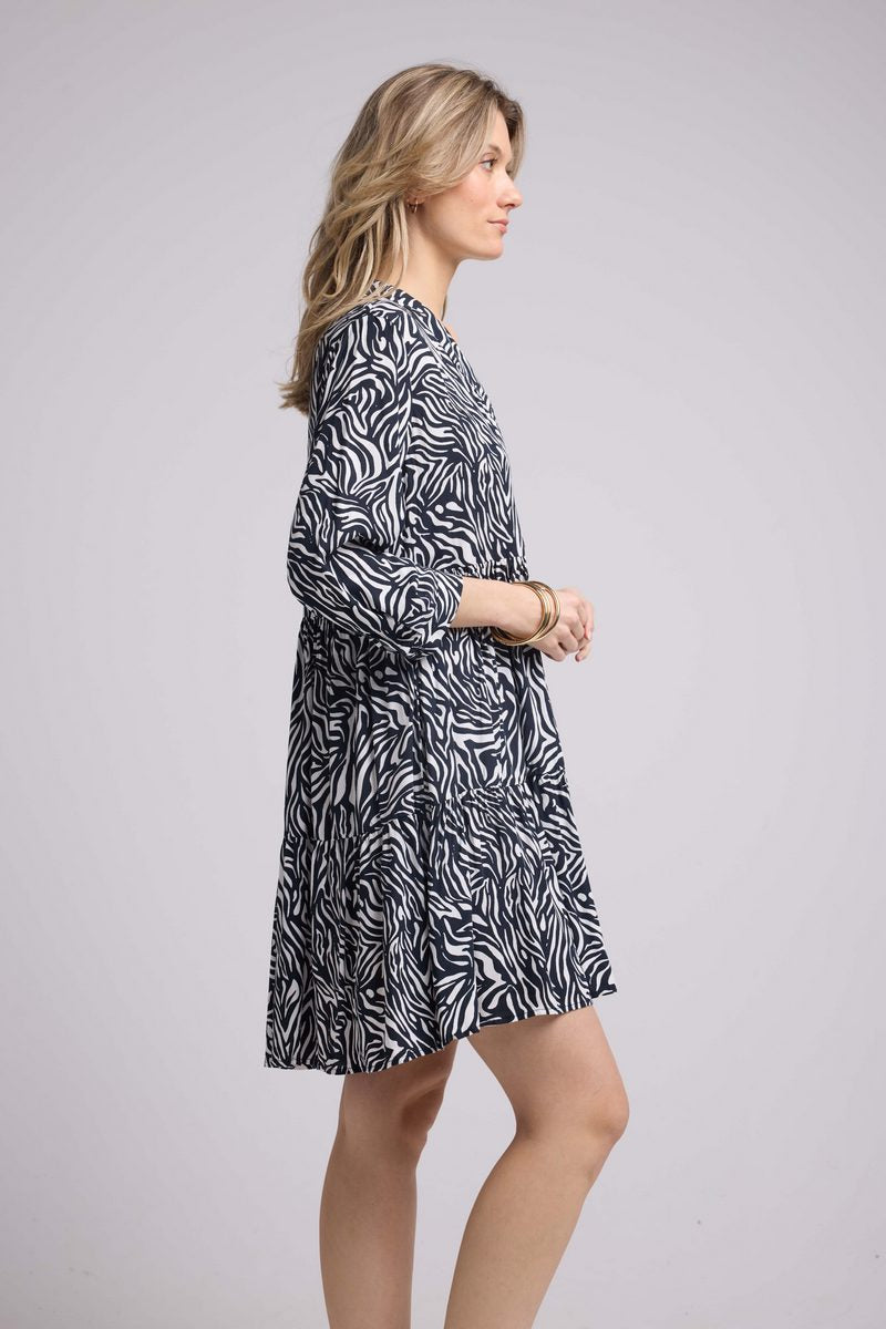 Short Long Sleeve Dress - Black