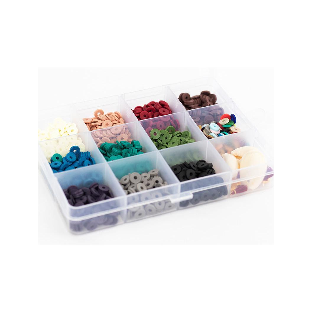 Box of 11 Natural Colors of 6 Mm Heishi Beads + Accessories
